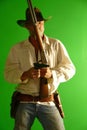 Cowboy with hat drawing Colt Royalty Free Stock Photo