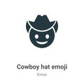 Cowboy hat emoji vector icon on white background. Flat vector cowboy hat emoji icon symbol sign from modern emoji collection for