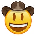 Cowboy hat face Large size of yellow emoji smile