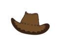 Cowboy hat flat icon. Simple illustration