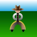Cowboy hat green background