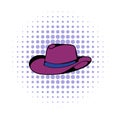 Cowboy hat icon, comics style Royalty Free Stock Photo
