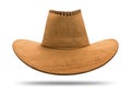 Cowboy hat isolated on white background. Vintage hat made from leather material. Clipping path Royalty Free Stock Photo