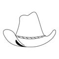 Cowboy hat retro classic cartoon in black and white