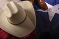 Cowboy hat and Texas flag Royalty Free Stock Photo