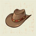 Cowboy hat vintage style on grunge backgroundvector illustration