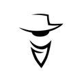 Cowboy head logo on white Royalty Free Stock Photo