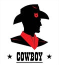 cowboy head. Sheriff. Young Sheriff. Royalty Free Stock Photo