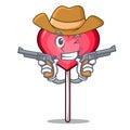 Cowboy heart lollipop character cartoon
