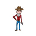 Cowboy holding pistol Royalty Free Stock Photo