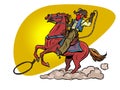 Cowboy on a horse with a lasso