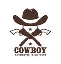 Cowboy icon with hat and crossed guns