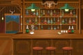 Cowboy interior wild west atmosphere wooden bar