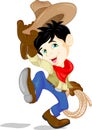 Cowboy kid twirling a lasso Royalty Free Stock Photo