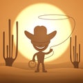 Cowboy kid twirling a lasso Royalty Free Stock Photo