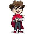 Cowboy Kids cartoon for coloring book Royalty Free Stock Photo