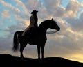 Cowboy Klaus Silhouette with Cloudscape Royalty Free Stock Photo