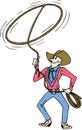 Cowboy with lasso Royalty Free Stock Photo