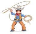 Cowboy with lasso. American Western character Royalty Free Stock Photo