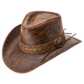 Cowboy Leather Hat Isolated on White Background Royalty Free Stock Photo