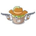 Cowboy lemon cupcake character cartoon