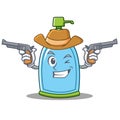 Cowboy liquid soap character cartoon Royalty Free Stock Photo