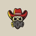 Cowboy logo wearing a mask Royalty Free Stock Photo
