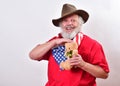 Cowboy loves his teddy bear Royalty Free Stock Photo