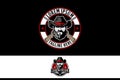 cowboy man with cross rifle vector logo template