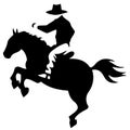 cowboy man riding a horse at a rodeo horse riding Royalty Free Stock Photo