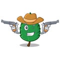 Cowboy mint leaves character cartoon