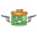 Cowboy motherboard isolated with in the characater