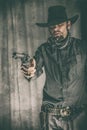 Cowboy Old West Gunslinger Pointing Gun Western