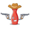 Cowboy pepper mill character cartoon Royalty Free Stock Photo