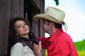 The cowboy with a pistol in hands Royalty Free Stock Photo