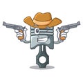 Cowboy piston in the form of mascot