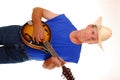 Cowboy playing mandolin Royalty Free Stock Photo