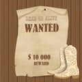 Cowboy poster. Wild west background for your design. Cowboy elements set. Royalty Free Stock Photo