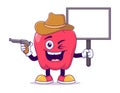 Cowboy red bell pepper cartoon mascot character Royalty Free Stock Photo