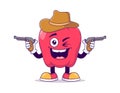 Cowboy red bell pepper cartoon mascot character Royalty Free Stock Photo
