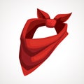 Cowboy red scarf icon cartoon. Vector illustration