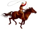 Cowboy rider throwing lasso Royalty Free Stock Photo