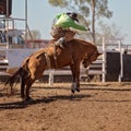 Cowboy Riding A Bucking Horse Royalty Free Stock Photo