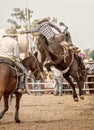 Saddle Bronc Riding At An australian Country Rodeo Royalty Free Stock Photo