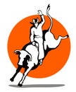 Cowboy riding a bull Royalty Free Stock Photo