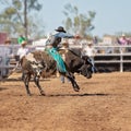 Cowboy Riding Bull At A Country Rodeo Royalty Free Stock Photo