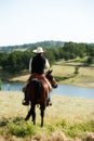 Cowboy riding his horse Royalty Free Stock Photo