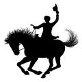 Cowboy Riding Horse Silhouette Royalty Free Stock Photo