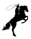 Cowboy horse rider black silhouette design Royalty Free Stock Photo