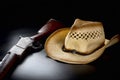 Cowboy Rifle and Hat. Royalty Free Stock Photo